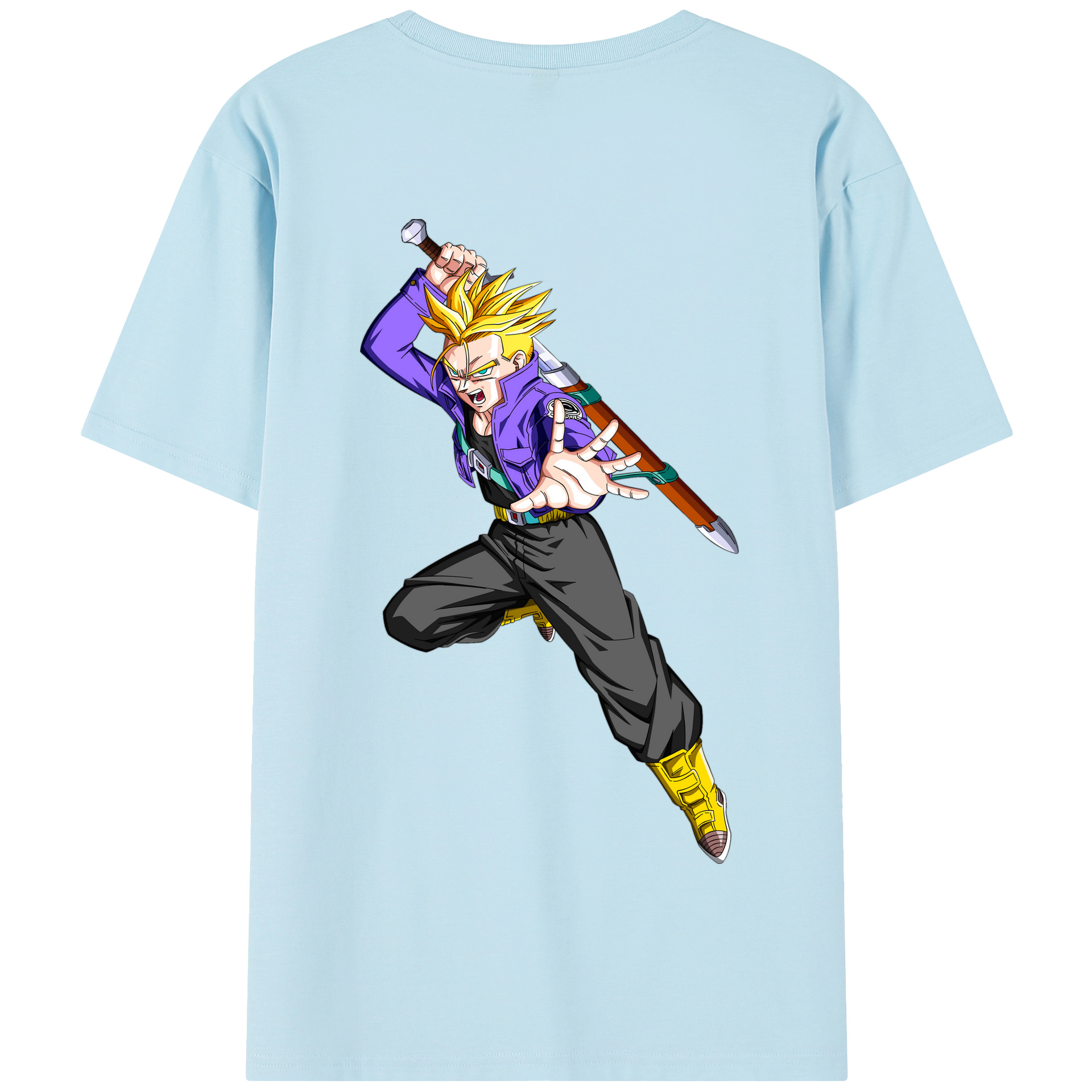 （画像用） ドラゴンボール トランクス（Torankusu）DRAGON BALL Trunks 綿100％半袖Tシャツ（背面プリント）